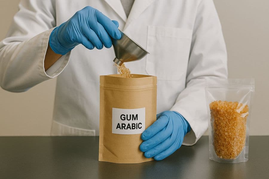 Gum arabic packaging